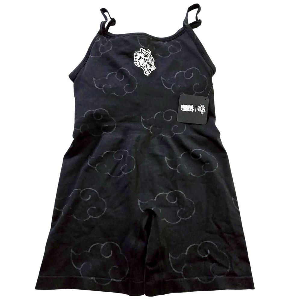 Darc Sport Naruto Shippuden Akatsuki Seamless Bodysuit Black Romper Small NEW